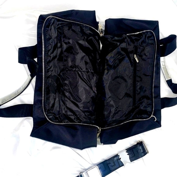 🖤 Versace® Parfum Black & Silver Nylon Tote Bag w/ Strap NEW! - Picture 4 of 11